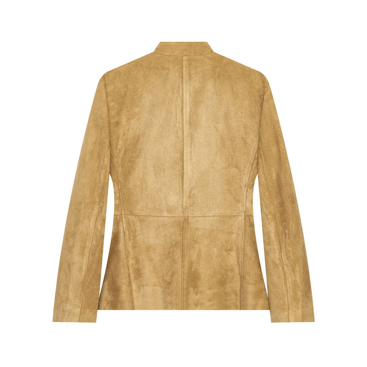 Damen Military-inspirierte Jacke aus Veloursoptik mit Stehkragen und Pattentaschen Echo Archiv