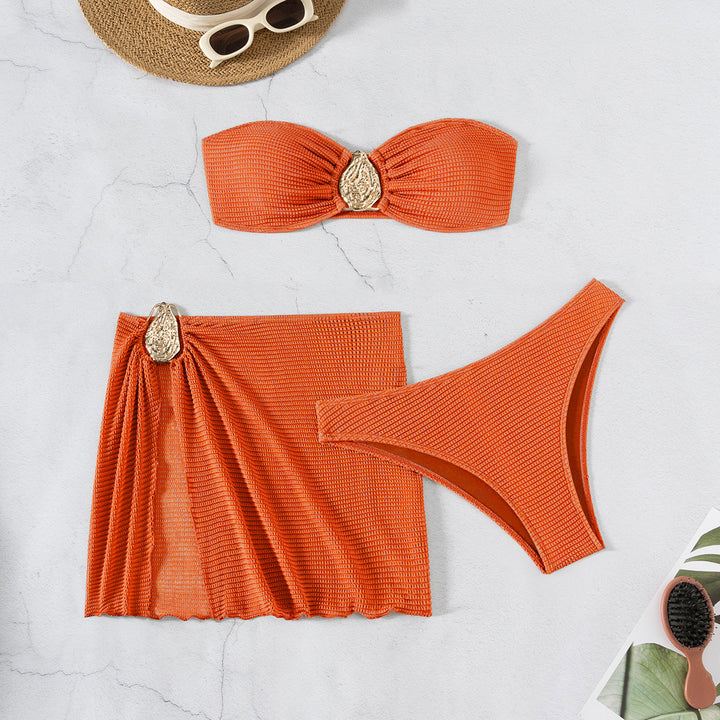 Damen Bandeau-Bikini-Set mit schickem Faltendetail Echo Archiv