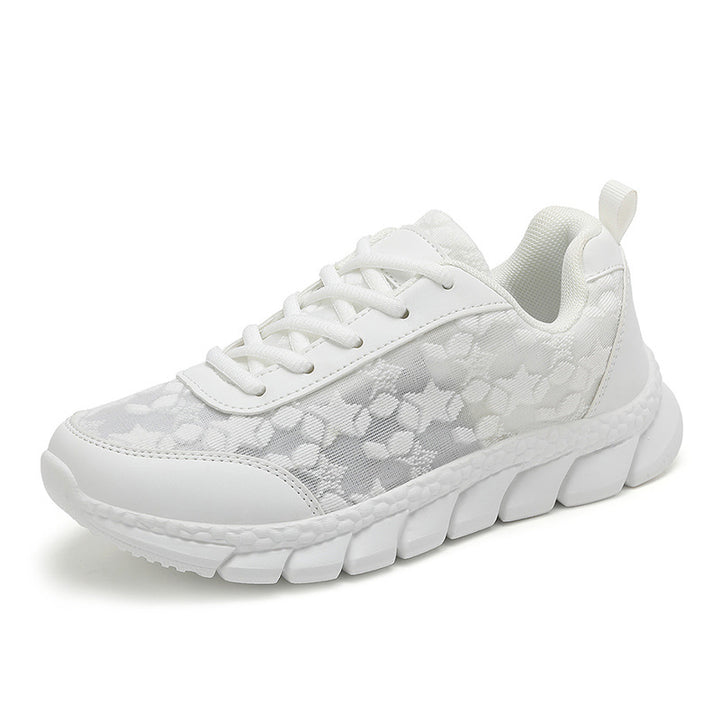 Damen nan Netz-Sneaker mit floralem Durchbruchmuster, flexibler Segmentsohle und gepolstertem Fersenkragen Echo Archiv