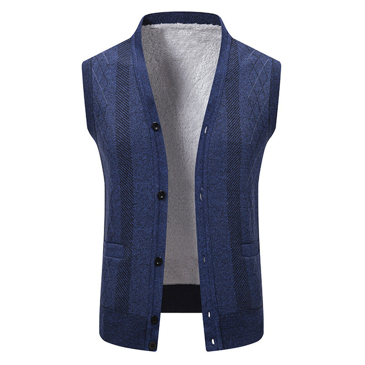 Herren Strickjacke mit klassischem V-Ausschnitt und feinem Zopfmuster Echoarchiv