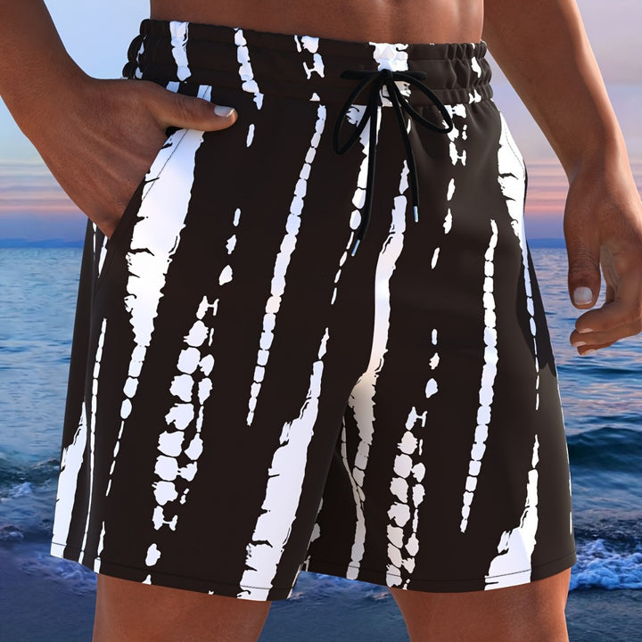 Herren Badeshorts mit modernem Streifen-Design und elastischem Bund Echo Archiv