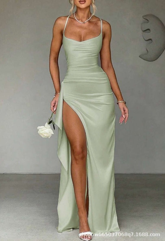 Damen Wickelkleid mit verführerischem Schlitz und schmalen Spaghettiträgern Echo Archiv