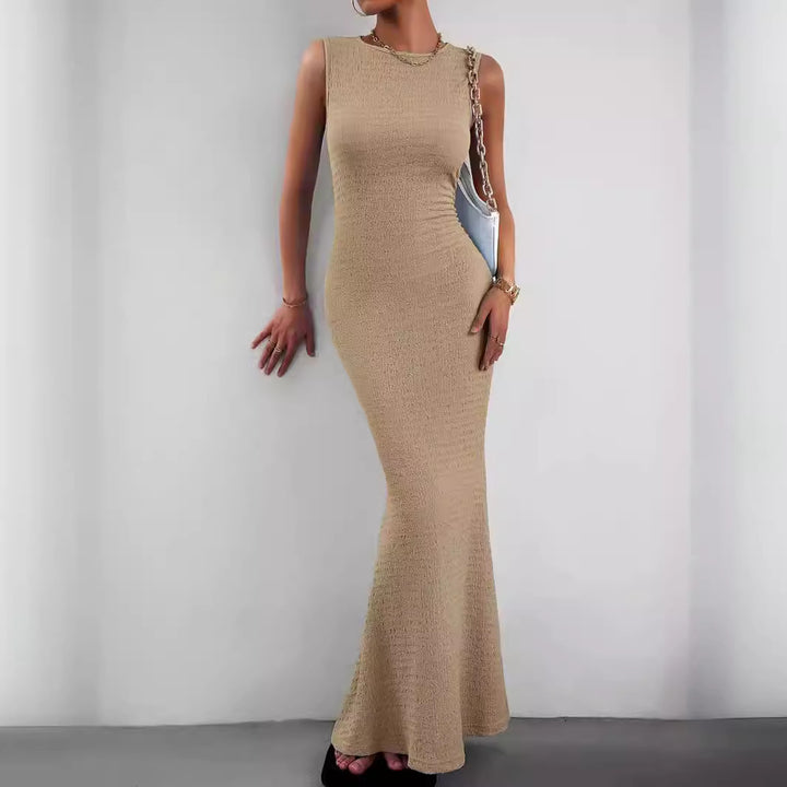 Damen elegantes Maxikleid mit innovativer Raffung und Taillengürtel Echo Archiv