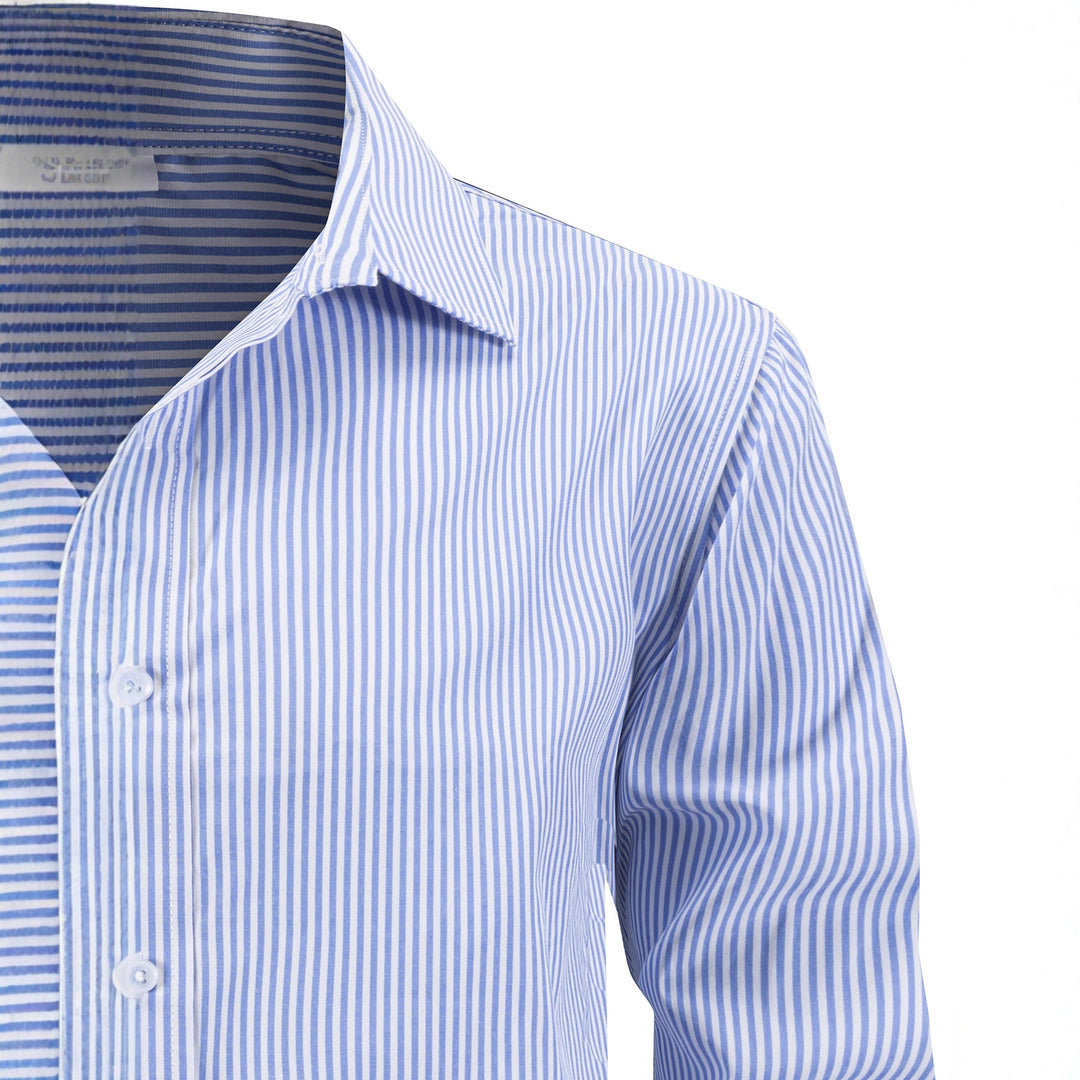 Herren elegantes gestreiftes Hemd mit modernen Details Echoarchiv