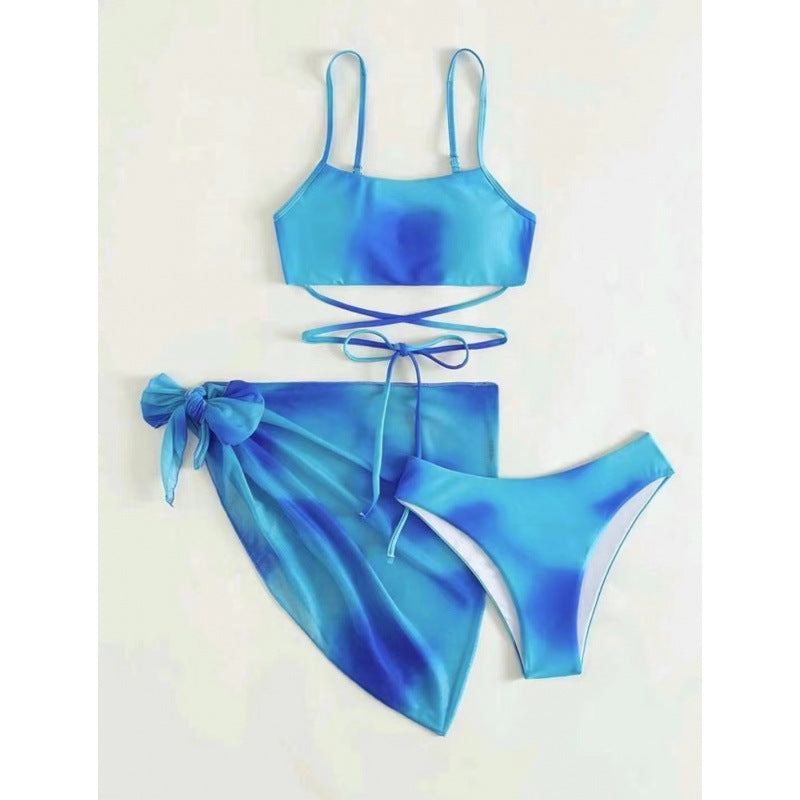 Damen Bikini-Set mit stylischem Wickelrock und verstellbaren Trägern Echo Archiv