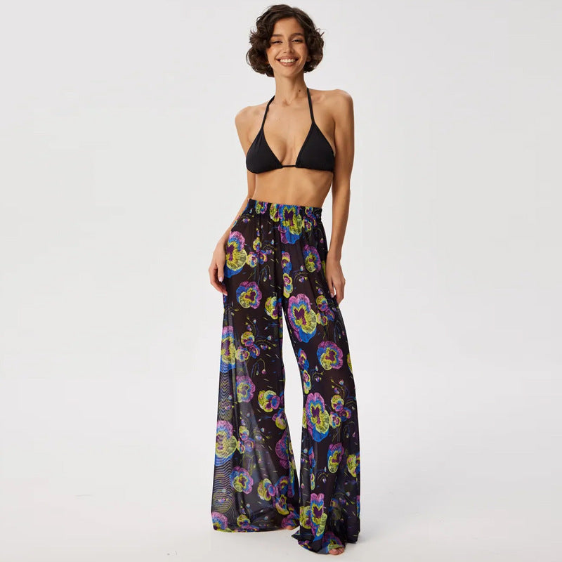 Damen Leggings aus luftiger, transparenter Stoffqualität mit exotischem Muster Echo Archiv