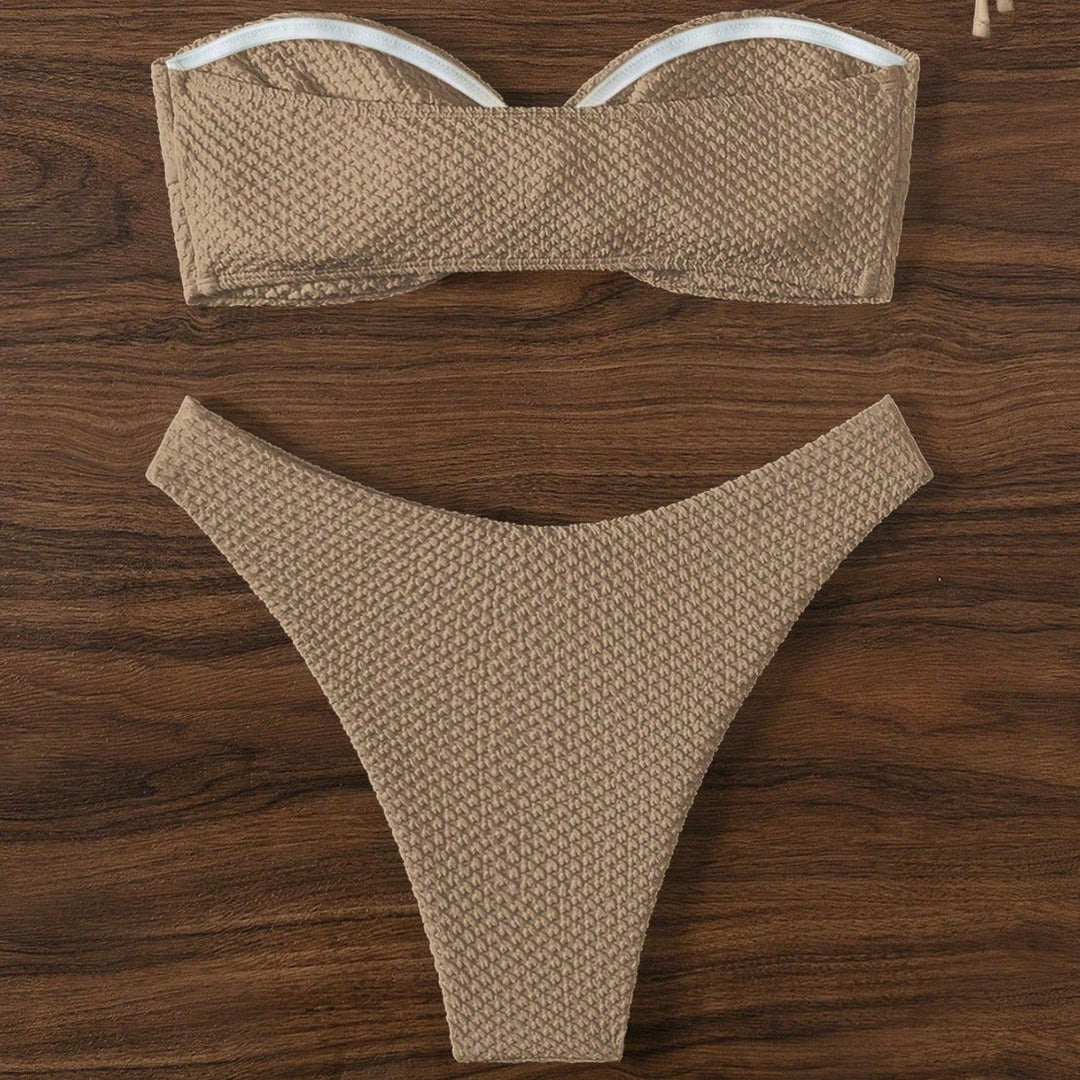 Damen Bandeau-Bikini mit strukturiertem Material Echo Archiv