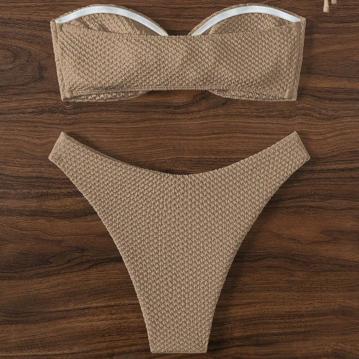 Damen Bandeau-Bikini mit strukturiertem Material Echo Archiv