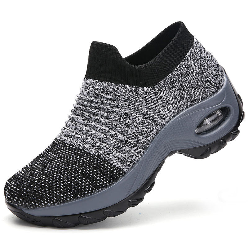 Damen gestrickter Sock-Sneaker mit sichtbarer Luftkammer und gedämpfter Plateausohle Echo Archiv