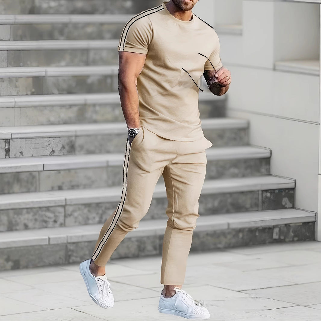 Herren Sportliches Trikot und Jogginghose-Set mit seitlichen Details Echoarchiv