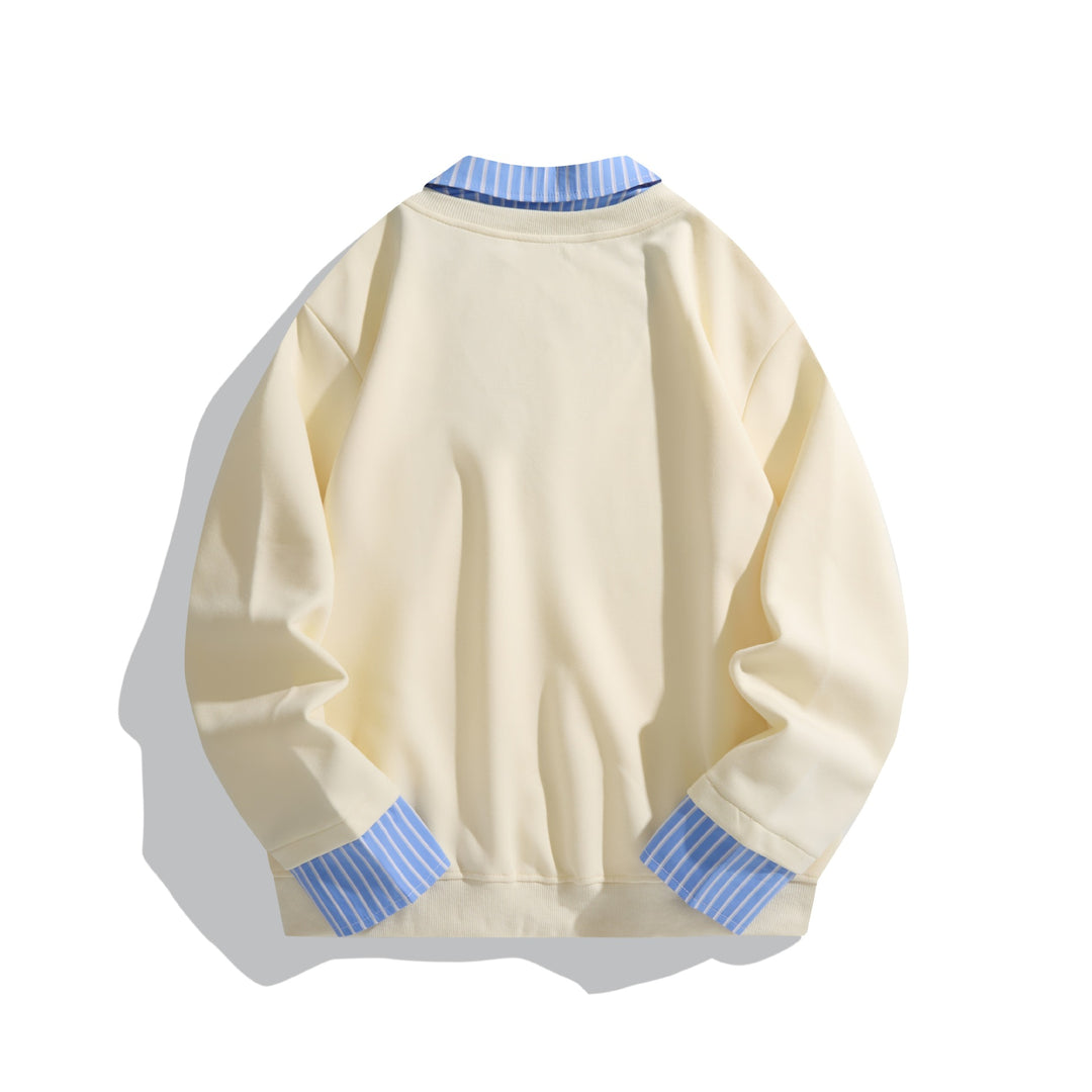 Unisex Oversize-Layering-Pullover mit integriertem Hemdkragen Echoarchiv
