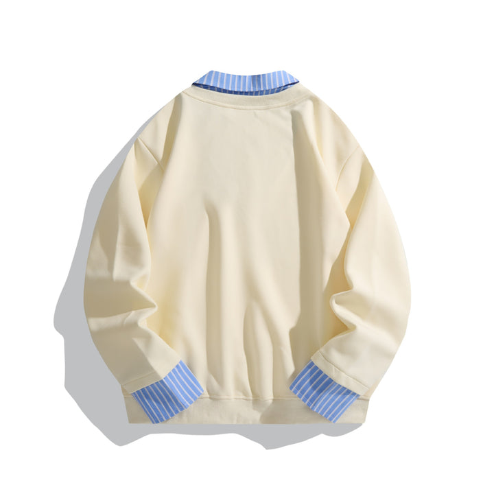 Unisex Oversize-Layering-Pullover mit integriertem Hemdkragen Echoarchiv