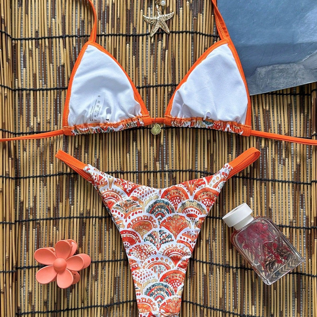 Damen Triangel-Bikini mit verspieltem Ornamentmuster Echo Archiv