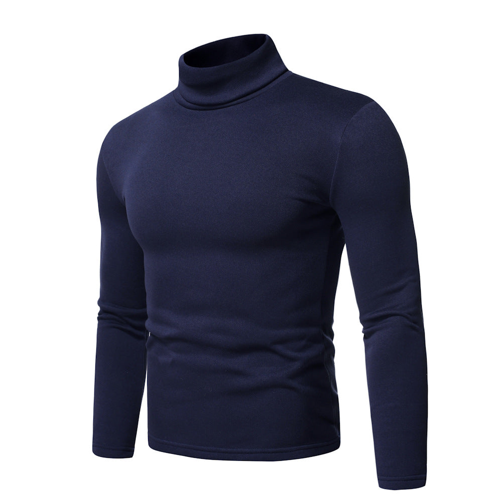 Herren Rollkragenpullover aus hochwertigem Baumwollmix mit figurbetontem Schnitt Echoarchiv