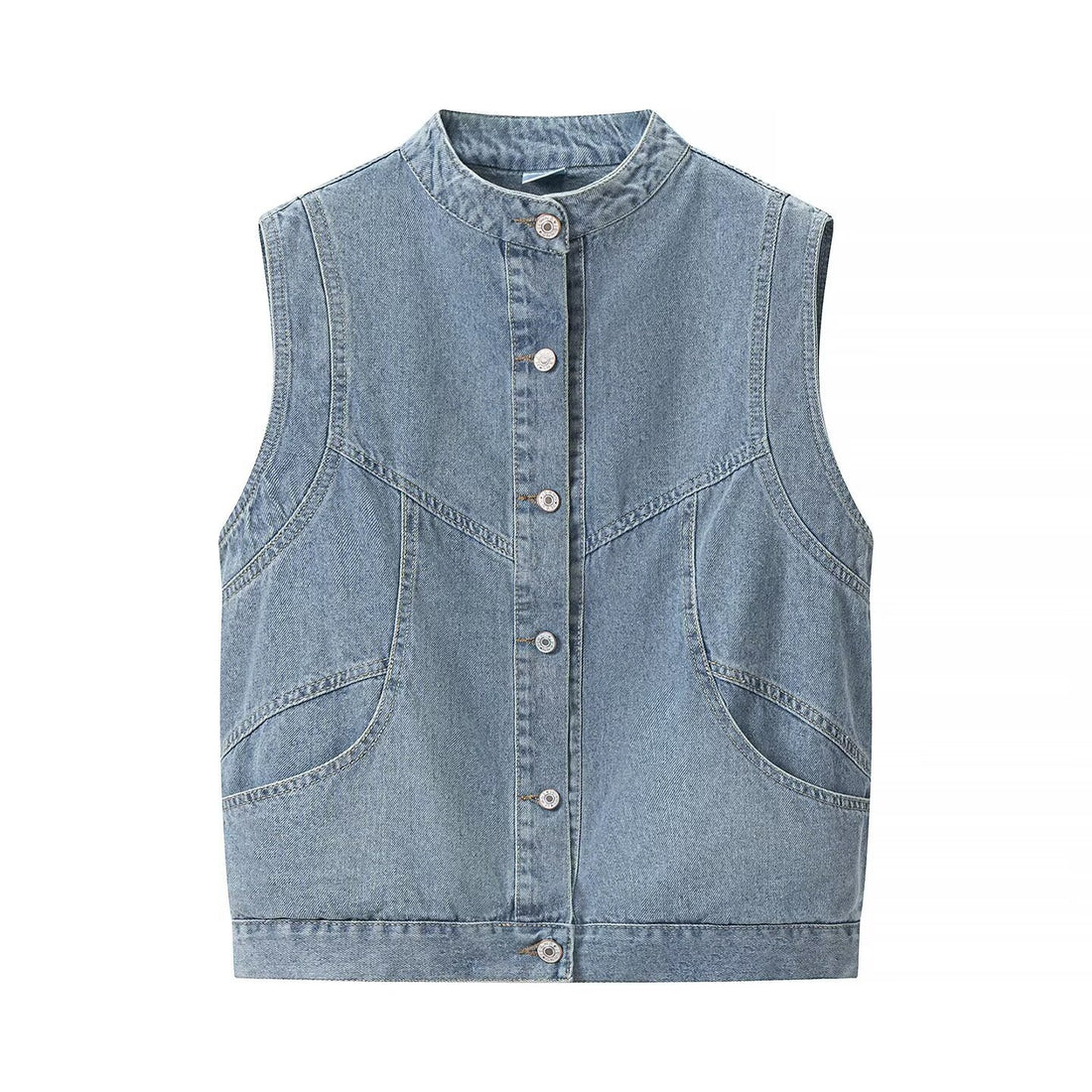 Damen Jeansweste mit Stehkragen, durchgehender Knopfleiste und aufgesetzten Taschen Echo Archiv