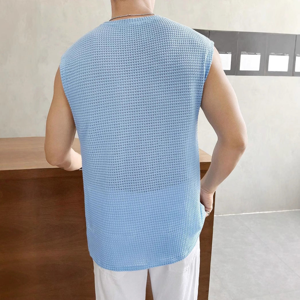 Herren ärmelloses Struktur-T-Shirt Echoarchiv