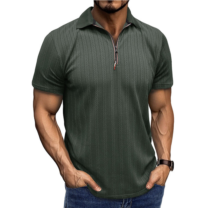 Herren Polohemd mit luxuriösem Strukturdesign und modernem Kragen Echoarchiv