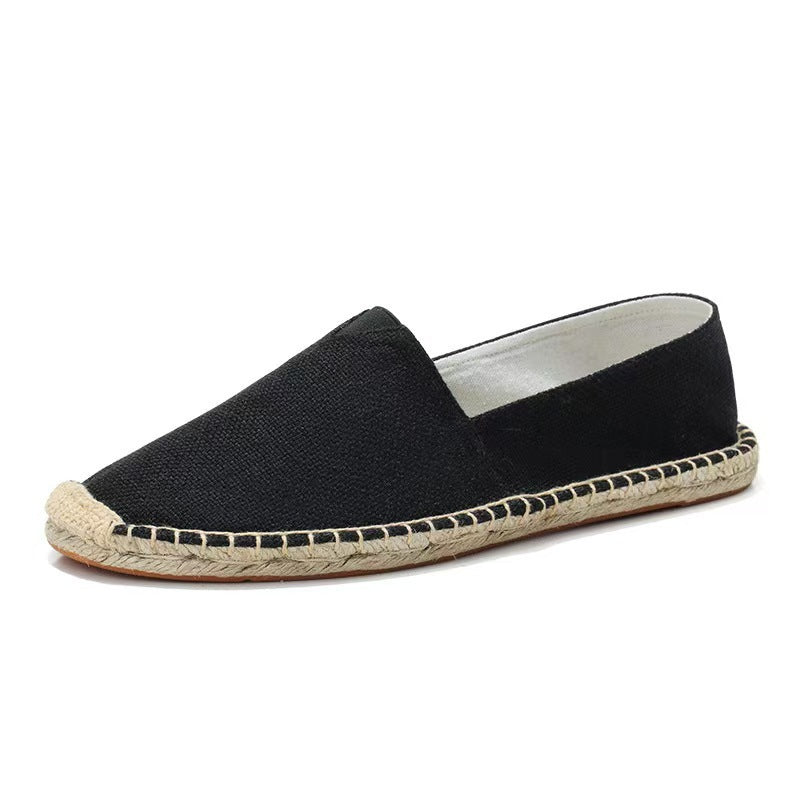 Damen Leichte Espadrille-Slip-On aus gewebtem Canvas mit Jute-Umrandung Echoarchiv
