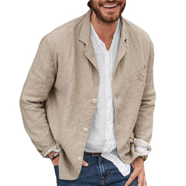 Herren Leichte und luftige Leinenjacke mit klassischem Schnitt Echoarchiv