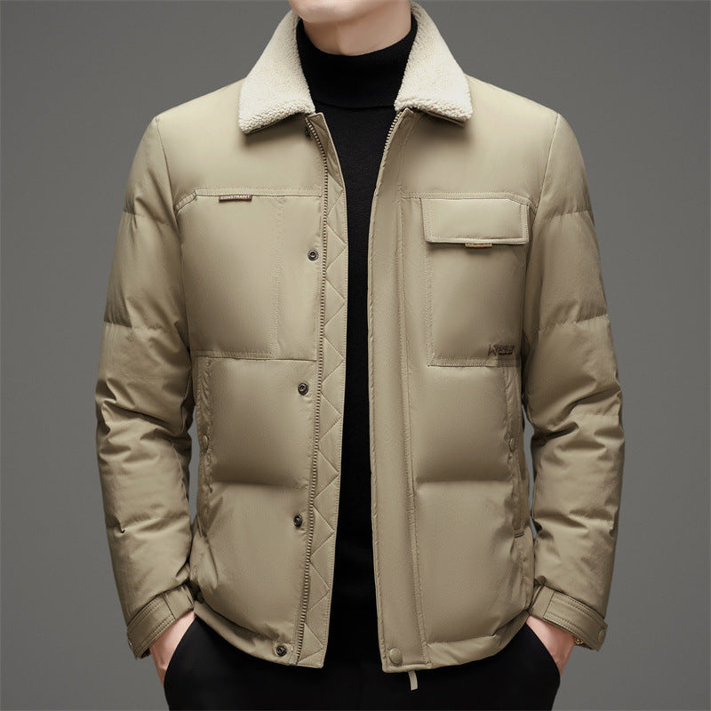 Herren gesteppte Winterjacke mit Baumwollkragen Echoarchiv