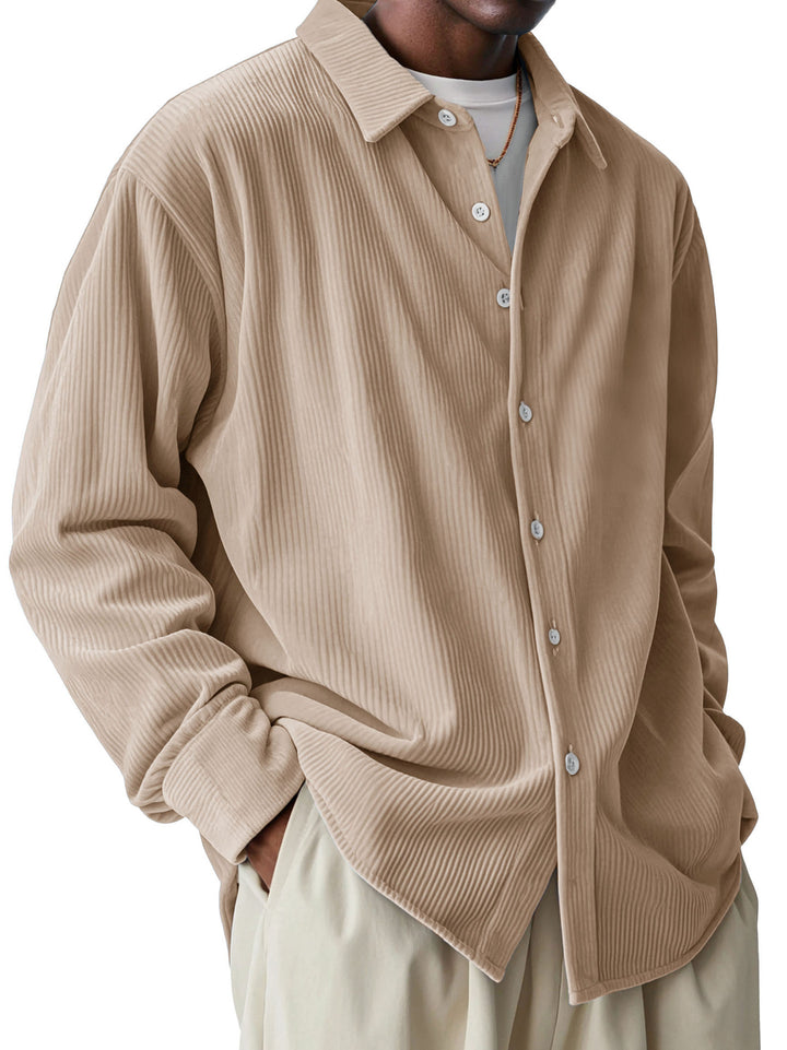 Herren nan oversized Kordhemd mit feiner Rippenstruktur und Relaxed-Fit Echo Archiv