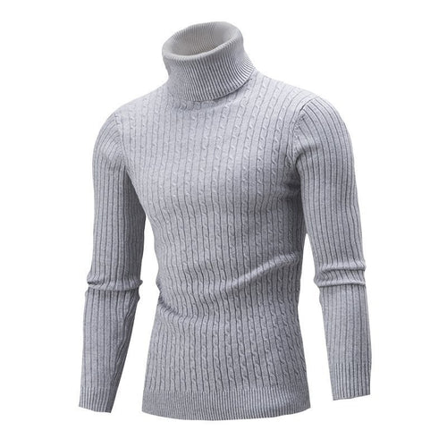 Herren Taillierter Thermo-Rollkragenpullover mit Zopf- und Rippstrickstruktur Echo Archiv