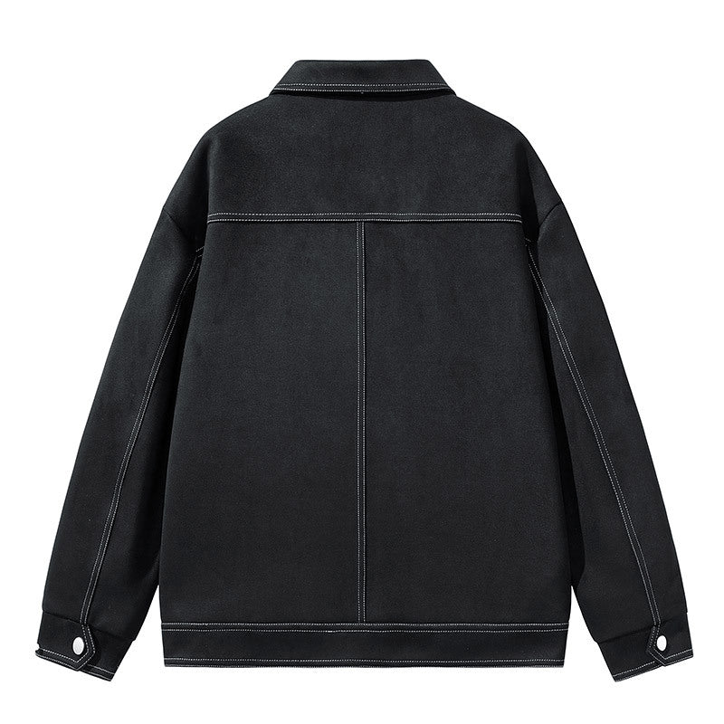 Herren Modische Wildlederjacke mit praktischen Taschen Echo Archiv