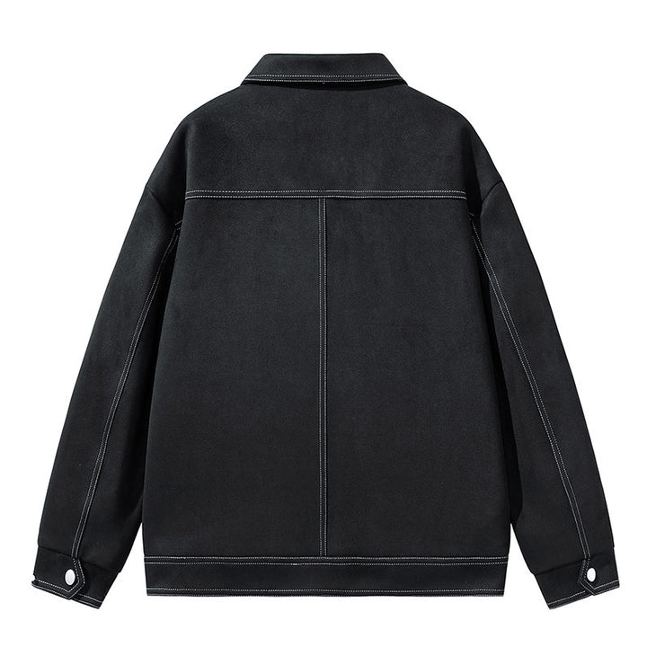 Herren Modische Wildlederjacke mit praktischen Taschen Echo Archiv