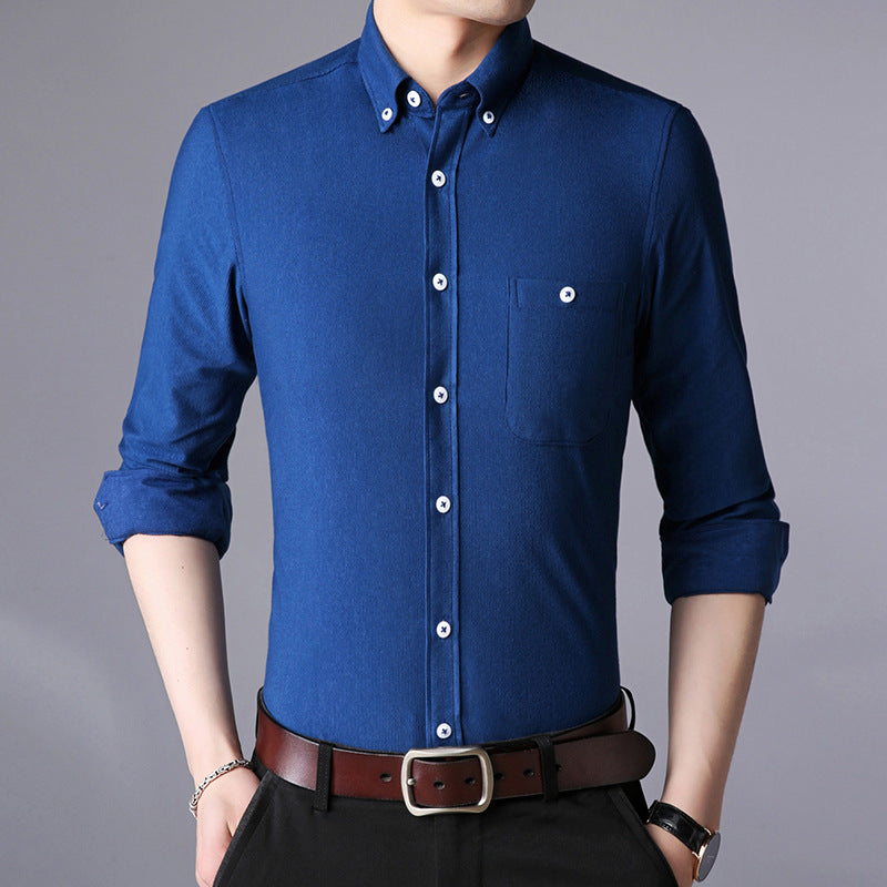 Herren Langarmhemd mit klassischem Button-Down-Kragen Echoarchiv
