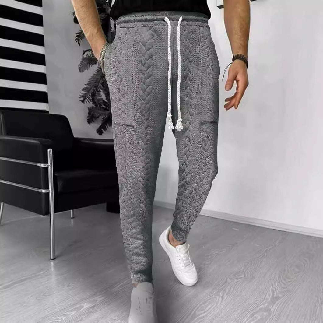 Herren lässige Freizeithose mit strukturiertem Design und praktischen Taschen Echoarchiv
