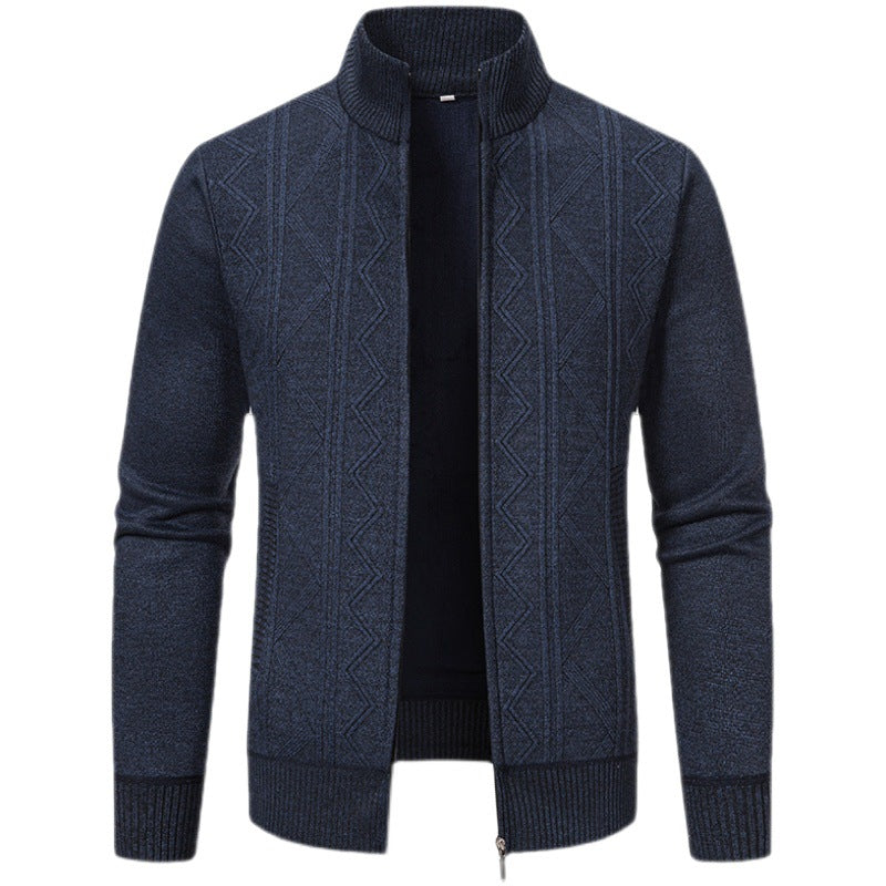Herren Strickjacke mit hohem Kragen und Zipper Echoarchiv