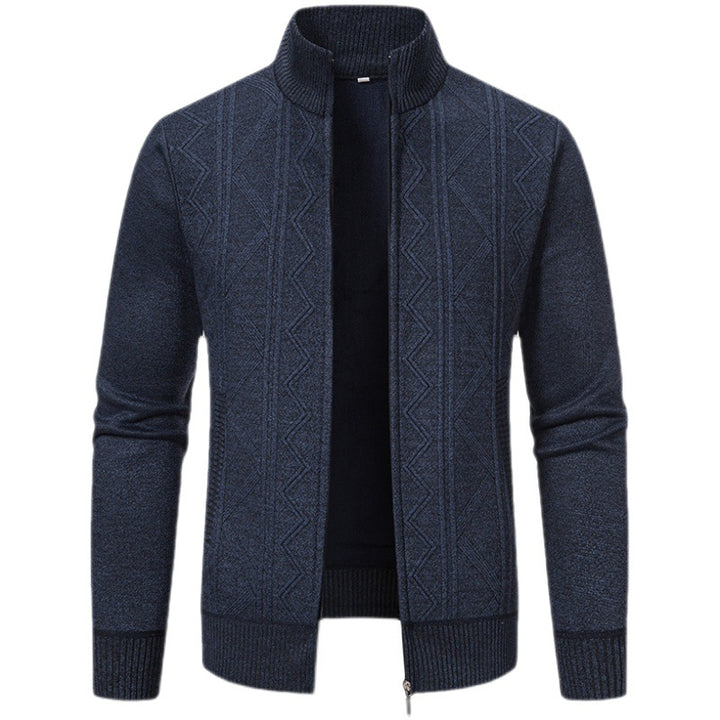 Herren Strickjacke mit hohem Kragen und Zipper Echoarchiv