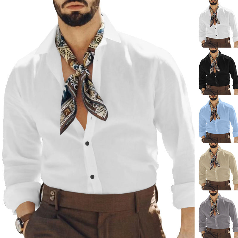 Herren elegantes Langarmhemd mit modernem Design und praktischen Details Echoarchiv