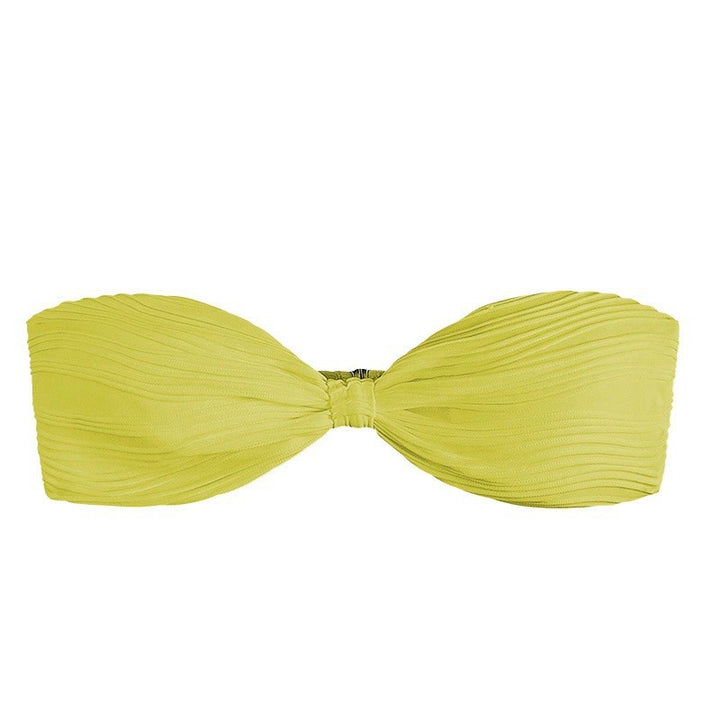 Damen Bandeau-Bikini-Oberteil mit Plissee-Design Echo Archiv