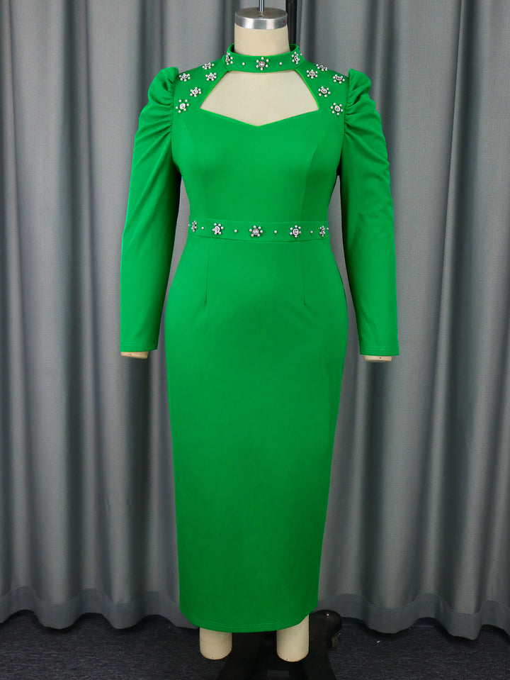 Damen Elegantes Kleid mit asymmetrischen Cut-Outs und blumigen Akzenten Echo Archiv