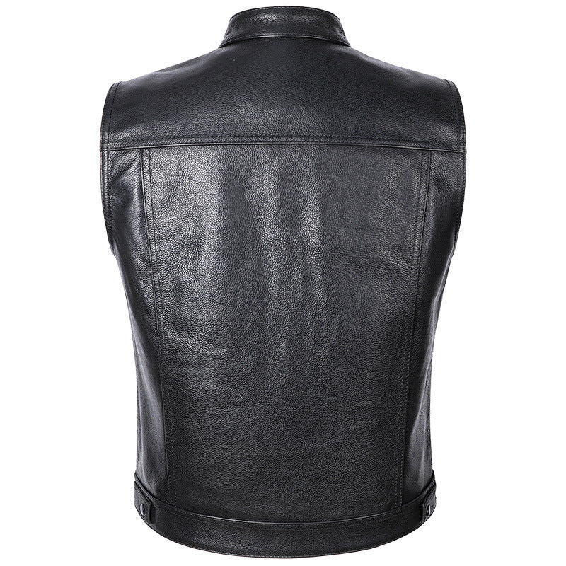 Herren Motorrad-Lederweste mit praktischen Taschen und modernem Design Echoarchiv