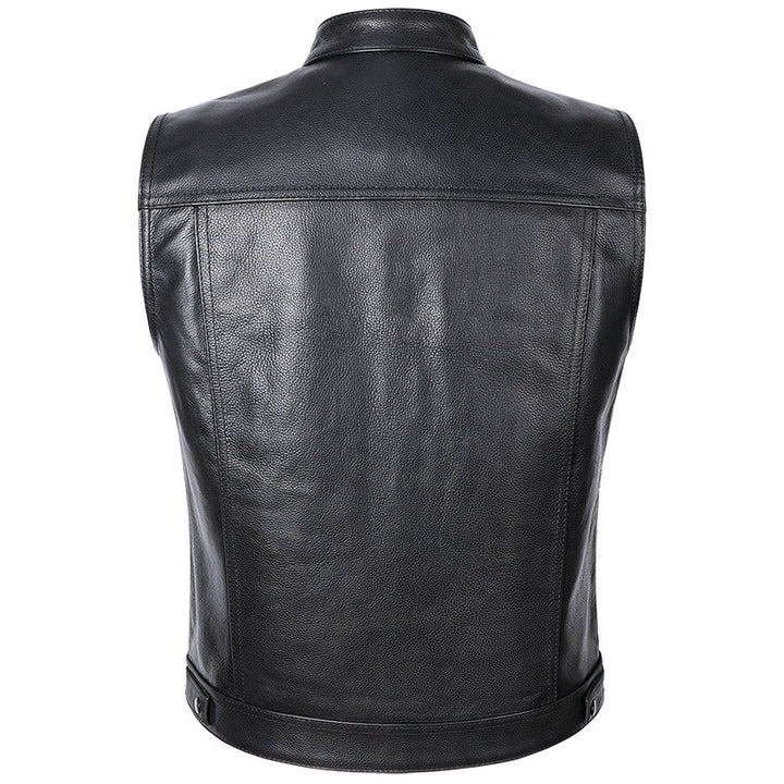 Herren Motorrad-Lederweste mit praktischen Taschen und modernem Design Echoarchiv