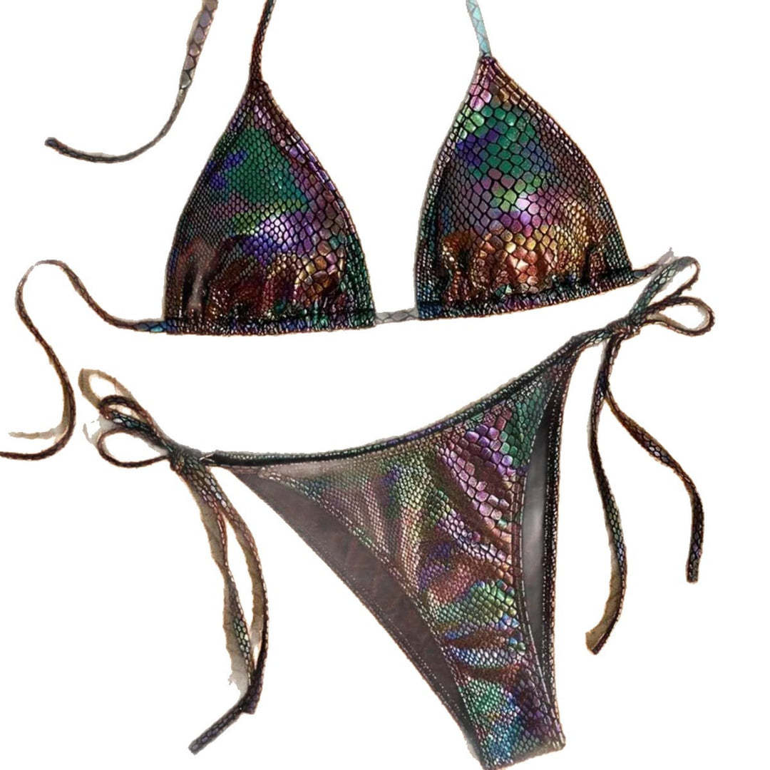 Damen Triangel-Bikini mit schimmerndem Schlangendesign Echo Archiv
