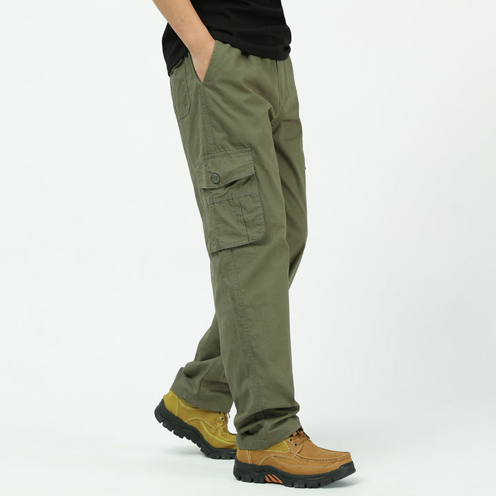 Herren Lockere Cargo-Freizeithose mit tiefem Schritt, elastischem Bund & Multitaschen Echoarchiv