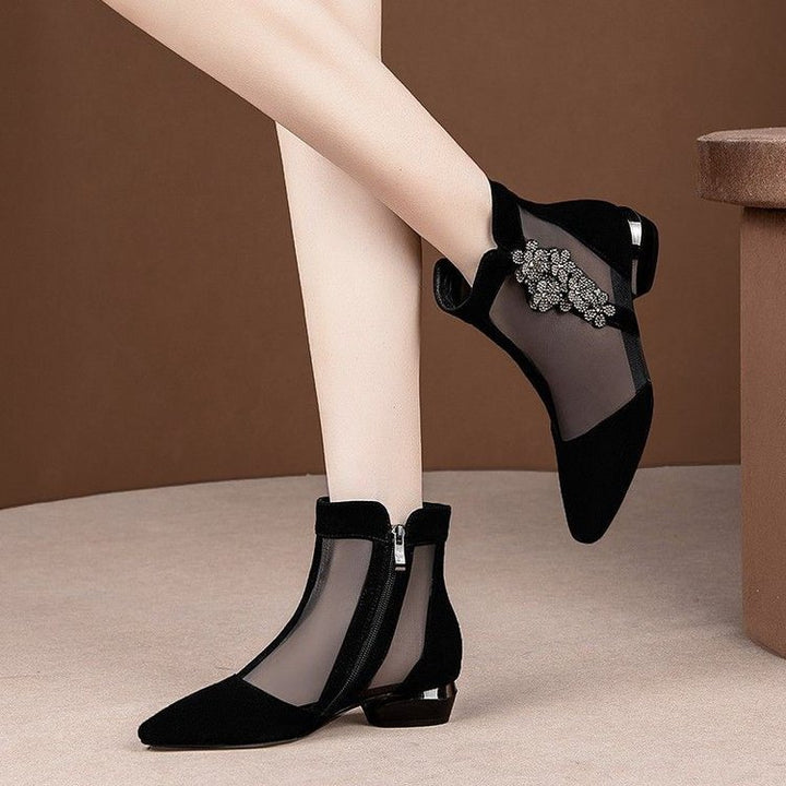 Damen Elegante transparente Stiefeletten mit funkelndem Schmuckdetail Echo Archiv