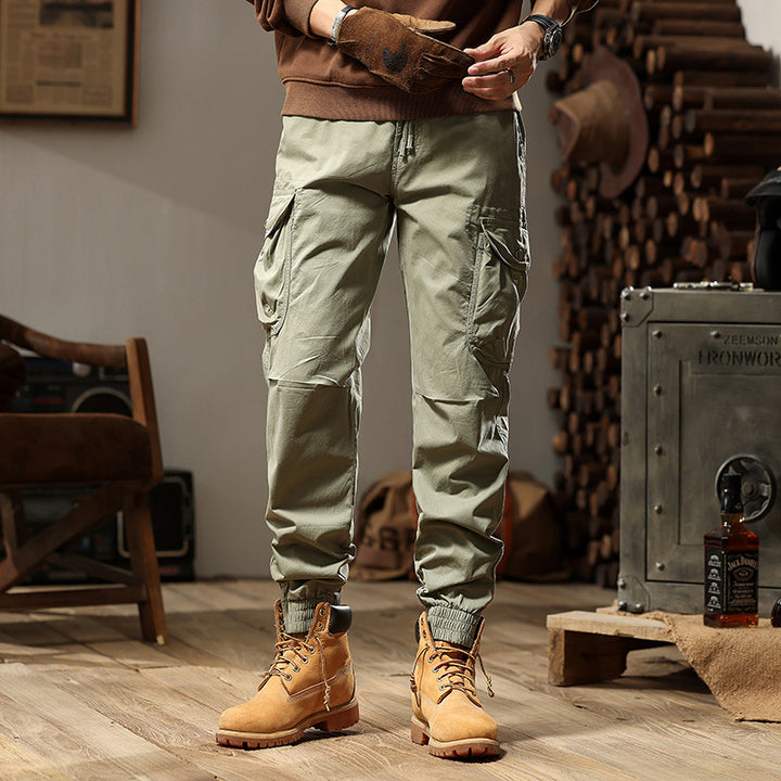 Herren vielseitige Cargo-Hose mit gepolsterten Taschen und elastischem Bund Echoarchiv