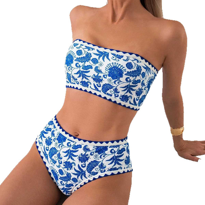 Damen Bandeau-Bikini mit trendigem floralen Design Echo Archiv