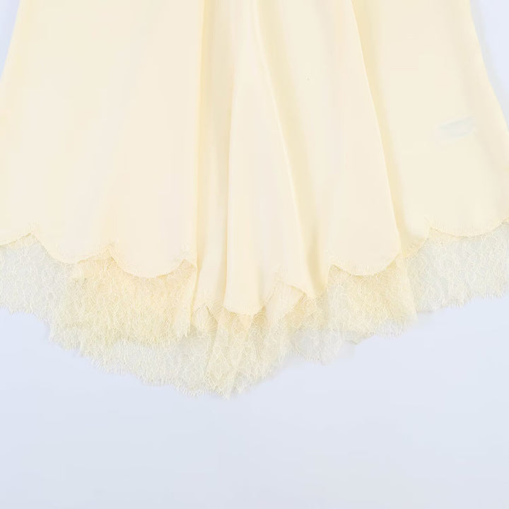 Damen weite Palazzo-Hose mit feiner Spitze und elastischem Bund Echo Archiv