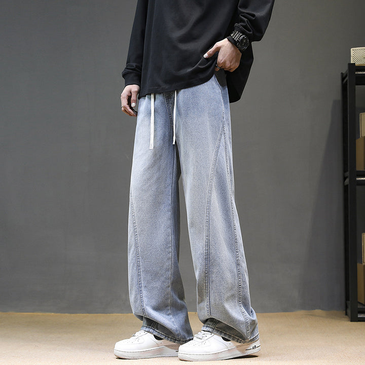 Herren Weitgeschnittene Jeanshose mit elastischem Bund und modernem Design Echoarchiv