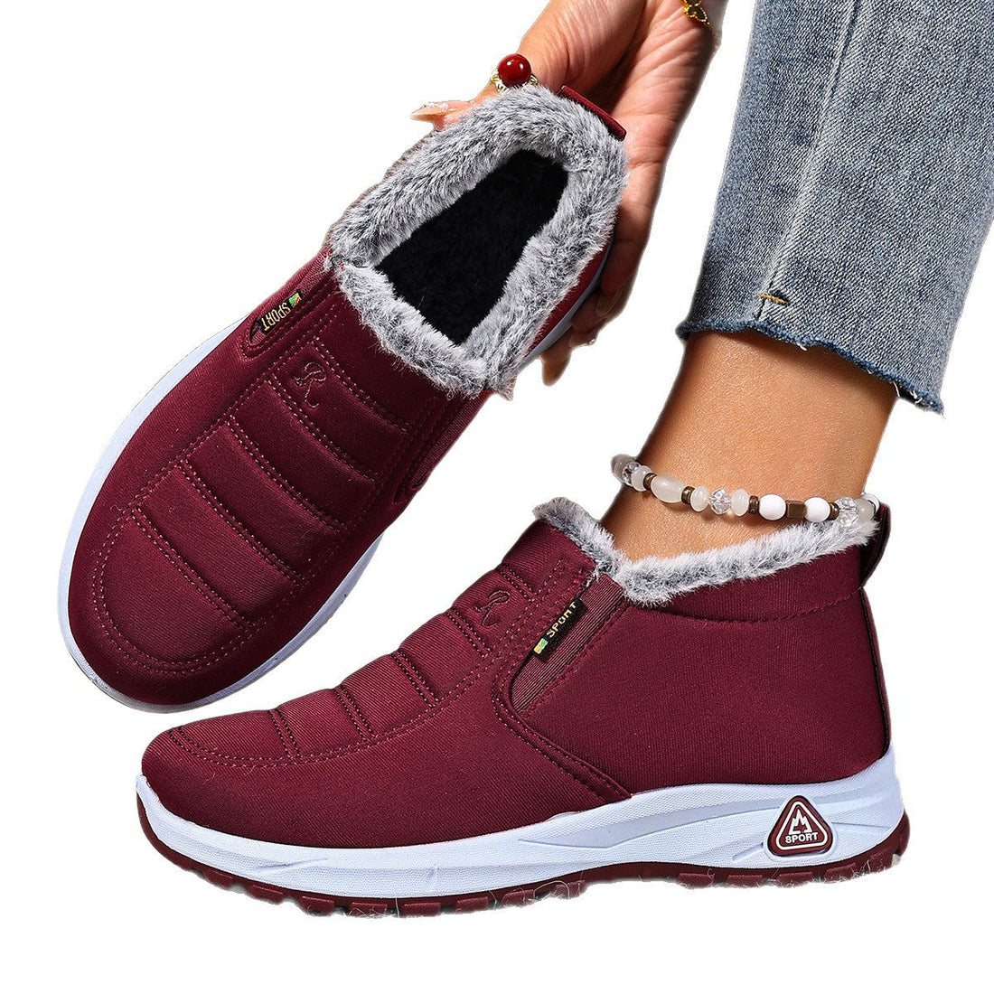 Damen Winter Slip-On Sneaker | Warmes Futter & Rutschfeste Sohle | Große Größen – Lioré
