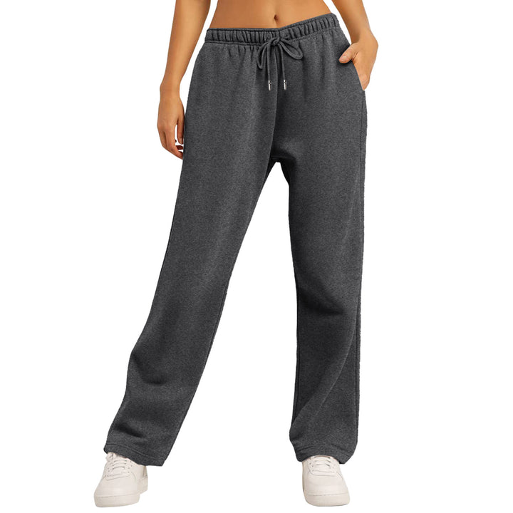 Damen nan weite High‑Waist Loungewear‑Jogginghose mit elastischem Bund Kordelzug und Seitentaschen Echo Archiv