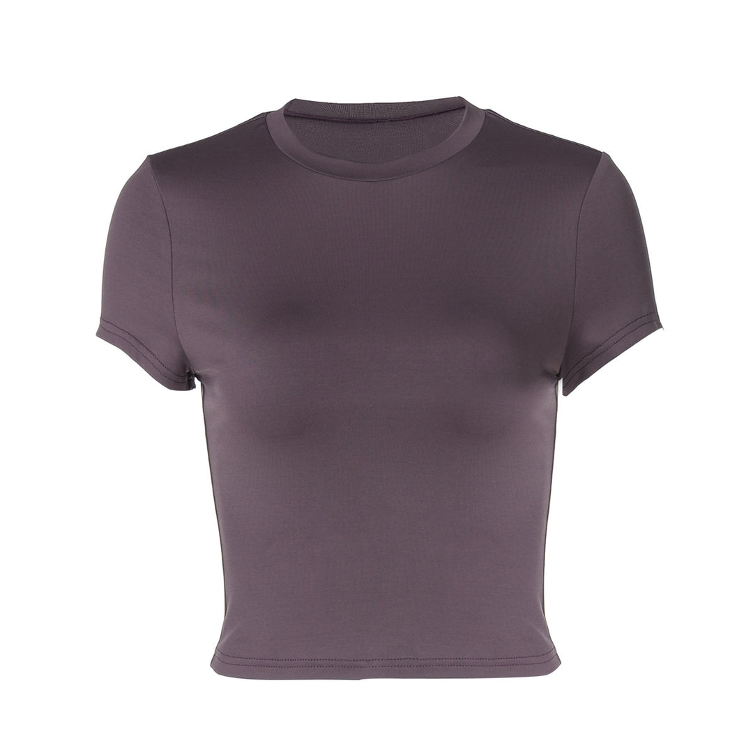 Damen figurbetontes T-Shirt mit kurzem Arm und dekorativem Raffungselement Echo Archiv
