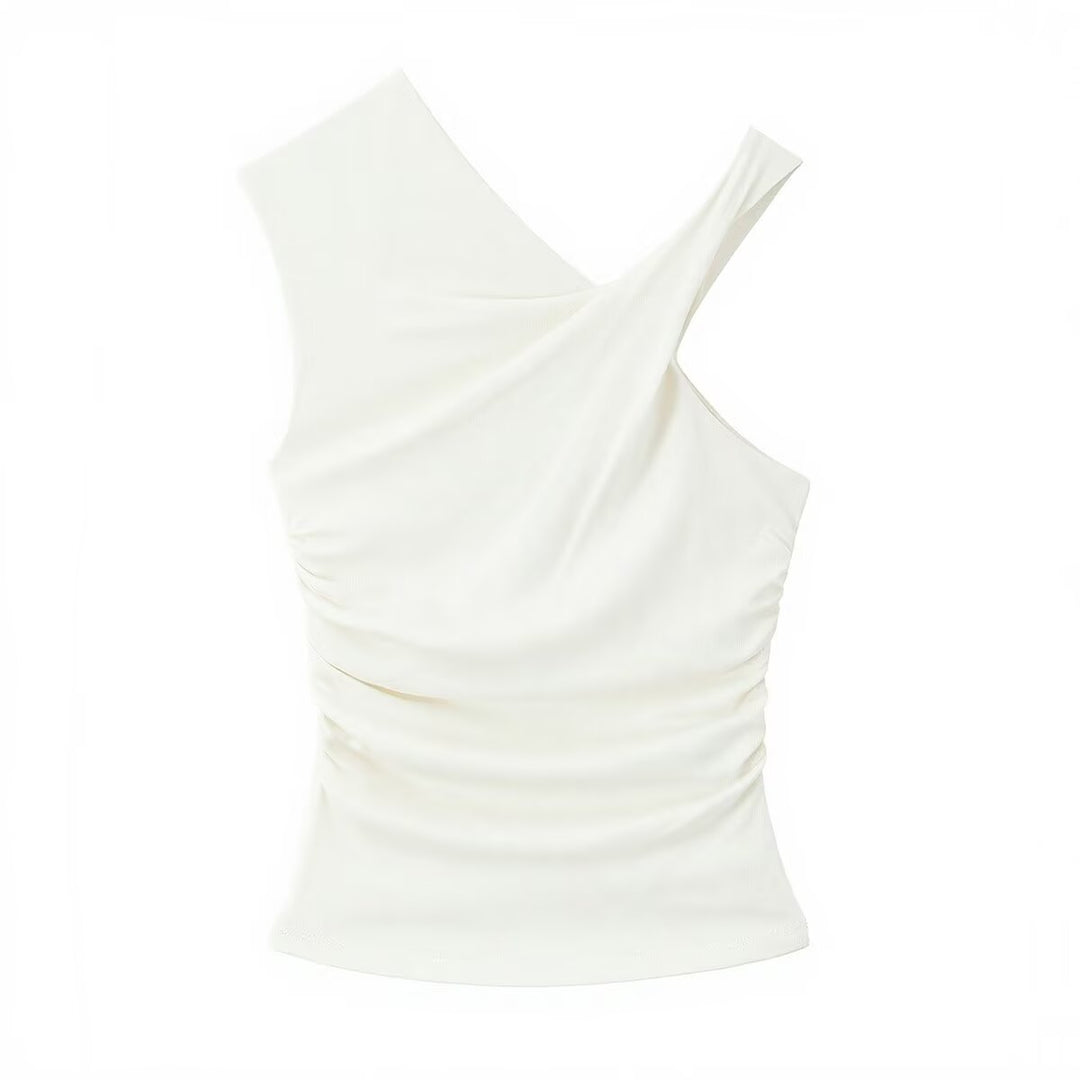 Damen ärmelloses Top mit asymmetrischem Schnitt und elegantem Faltenwurf Echo Archiv