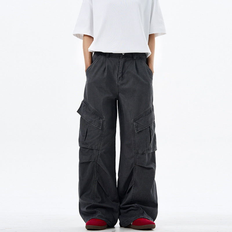 Herren weite technische Multi-Pocket Cargohose im Palazzoschnitt Echo Archiv