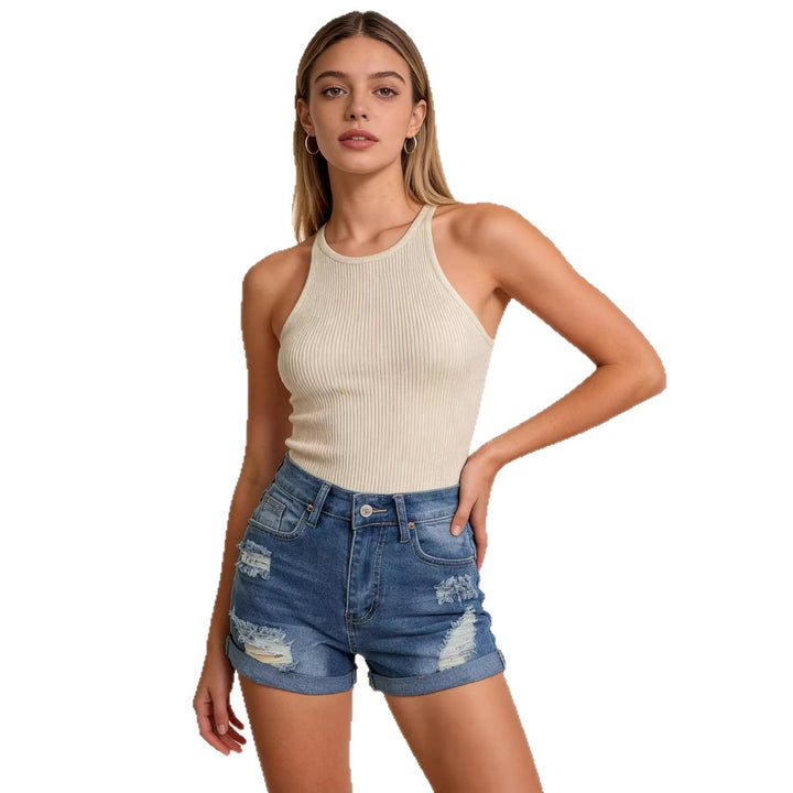 Damen Crop-Hemd im klassischen Karomuster mit Puffärmeln Echo Archiv